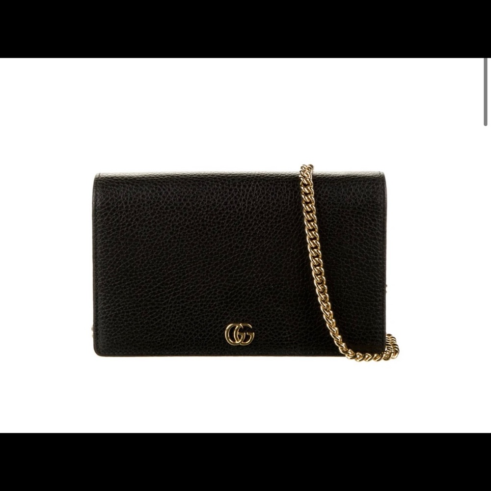 Gucci Black Leather Crossbody Bag with Gold Hardware in Excellent Condition